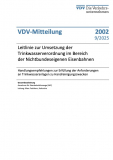 VDV-Mitteilung Nr. 2002:Leitlinie zur Umsetzung der Trinkwasserverordnung im Bereich der Nichtbundeseigenen Eisenbahnen [Print]